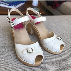 White leather sandals